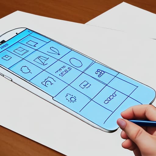  Draw a uml picture of looking at a mobile phone,