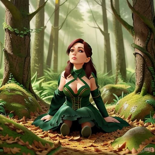  forest with fallen leaves Enchanted Forests hyperrealistic, full body, detailed clothing, highly detailed, cinematic lighting, stunningly beautiful, intricate, sharp focus, f/1. 8, 85mm, (centered image composition), (professionally color graded), ((bright soft diffused light)), volumetric fog, trending on instagram, trending on tumblr, HDR 4K, 8K