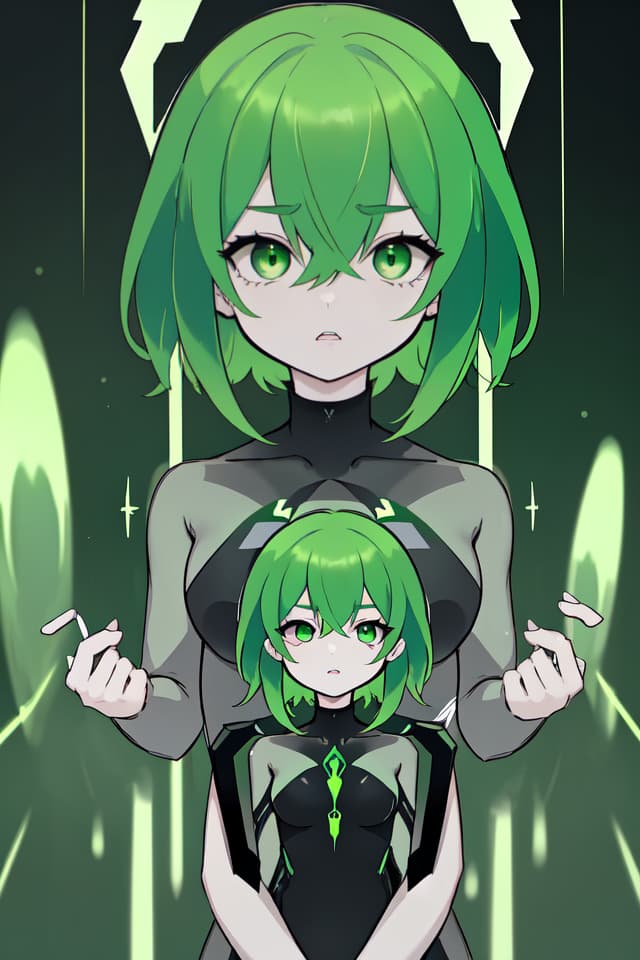  Psycho frame of green hair character