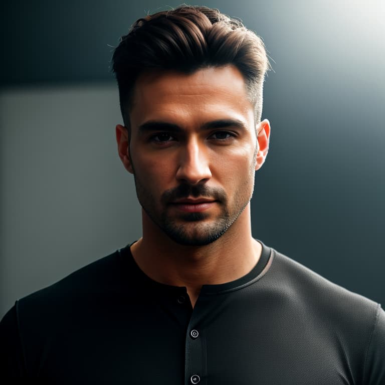  high quality, face portrait photo of 30 y.o european man, wearing black shirt, serious face, detailed face, skin pores, cinematic shot, dramatic lighting hyperrealistic, full body, detailed clothing, highly detailed, cinematic lighting, stunningly beautiful, intricate, sharp focus, f/1. 8, 85mm, (centered image composition), (professionally color graded), ((bright soft diffused light)), volumetric fog, trending on instagram, trending on tumblr, HDR 4K, 8K hyperrealistic, full body, detailed clothing, highly detailed, cinematic lighting, stunningly beautiful, intricate, sharp focus, f/1. 8, 85mm, (centered image composition), (professionally color graded), ((bright soft diffused light)), volumetric fog, trending on instagram, trending on tumblr, HDR 4K, 8K