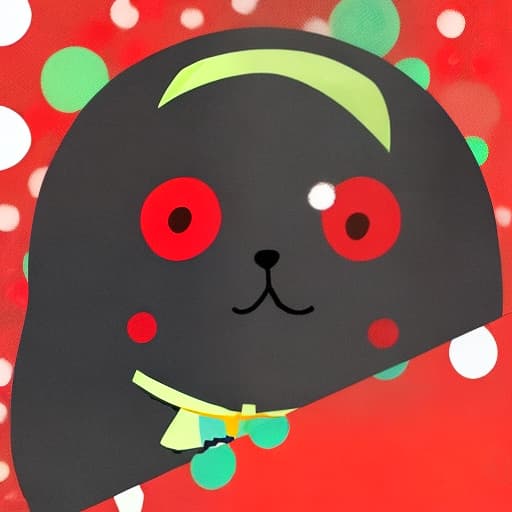  I want to generate a cute picture. Red dots on the ,