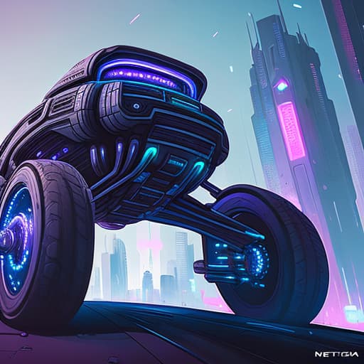  Cyberpunk sci-fi vehicle