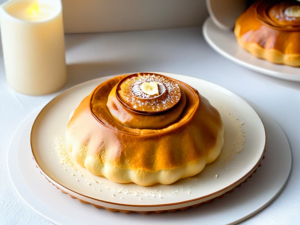  A closeup, ultradetailed image of a perfectly folded qatayef pastry, showcasing the intricate layers of the dough and the delicious filling oozing out slightly. The pastry is placed on a sleek, modern plate with soft, diffused lighting highlighting its goldenbrown hue and enticing texture. hyperrealistic, full body, detailed clothing, highly detailed, cinematic lighting, stunningly beautiful, intricate, sharp focus, f/1. 8, 85mm, (centered image composition), (professionally color graded), ((bright soft diffused light)), volumetric fog, trending on instagram, trending on tumblr, HDR 4K, 8K