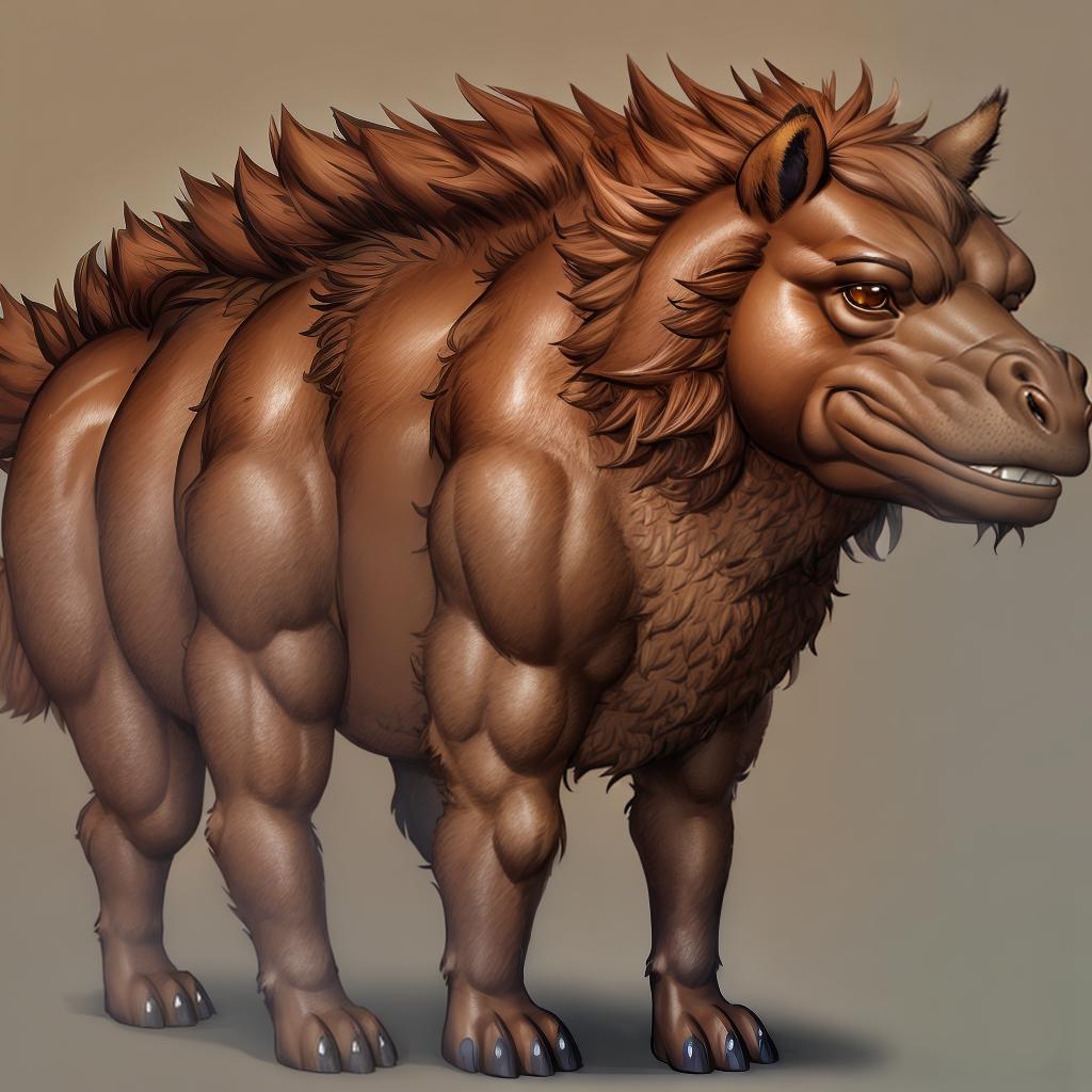  hippogriffin, brown fur,