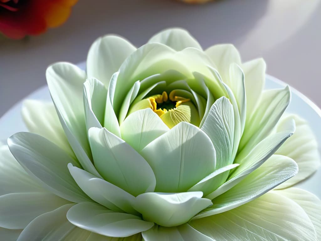  A closeup, ultradetailed image of a pair of delicate sugar flower petals being expertly sculpted by a skilled artisan's hands. The focus is on the intricate details of the translucent petals, capturing the light filtering through them, highlighting the artist's precise movements as they shape the sugary art piece with utmost care and concentration. Each delicate fold and curve of the petal is visible, showcasing the artistry and skill required in creating exquisite sugar sculptures. hyperrealistic, full body, detailed clothing, highly detailed, cinematic lighting, stunningly beautiful, intricate, sharp focus, f/1. 8, 85mm, (centered image composition), (professionally color graded), ((bright soft diffused light)), volumetric fog, trending on instagram, trending on tumblr, HDR 4K, 8K