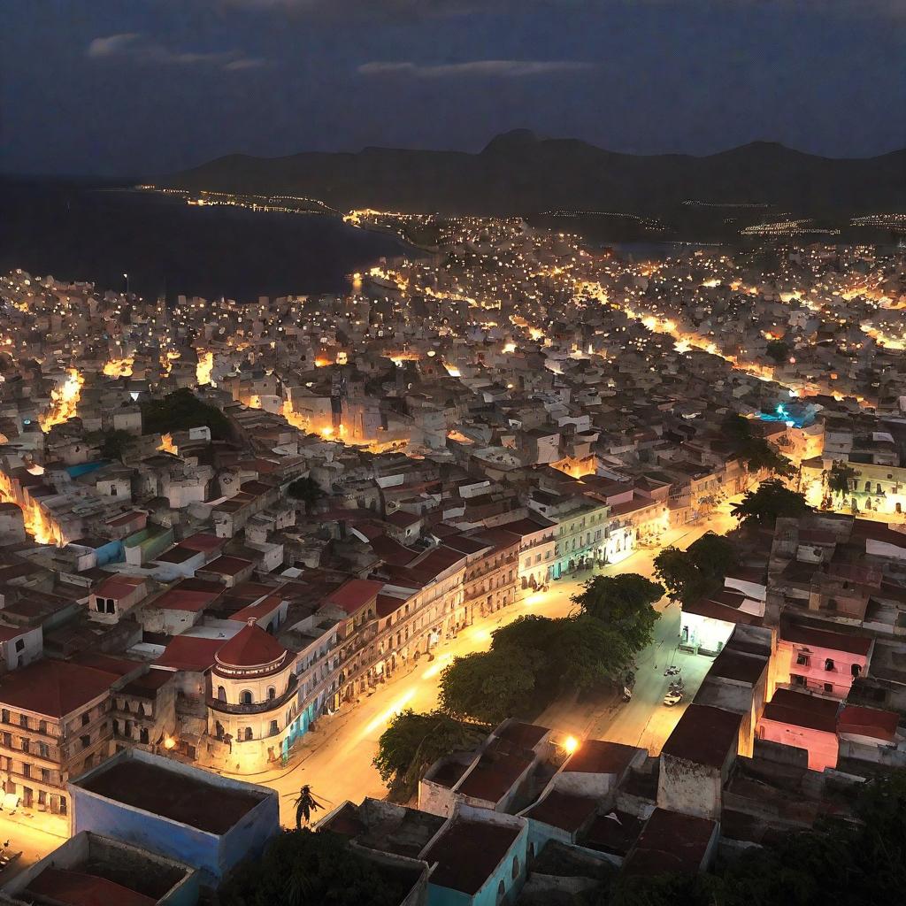  Santiago de Cuba at night