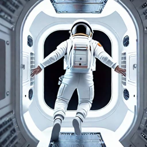  a man flies in space without an astronaut suit, a man in a white t-shirt and white shorts, a man in white sneakers, cute, hyper detail, full HD hyperrealistic, full body, detailed clothing, highly detailed, cinematic lighting, stunningly beautiful, intricate, sharp focus, f/1. 8, 85mm, (centered image composition), (professionally color graded), ((bright soft diffused light)), volumetric fog, trending on instagram, trending on tumblr, HDR 4K, 8K