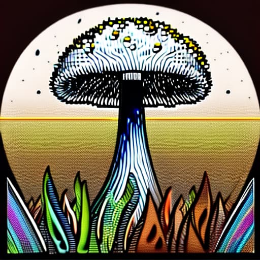  Trippy style mushroom