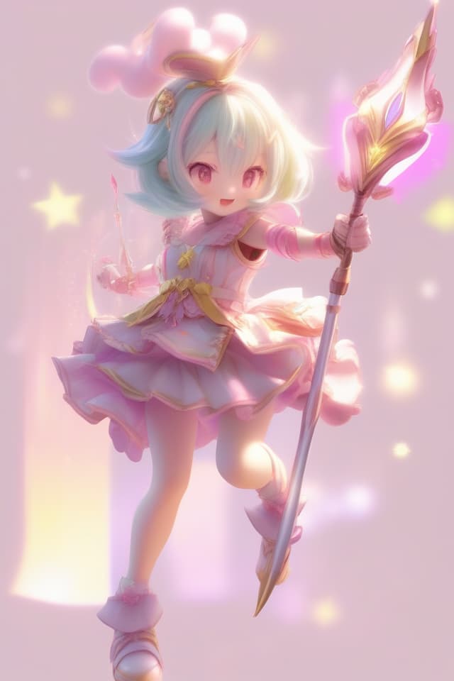  Magical Girl, ((Holding A Long Spear: 1.6, Aiming at Viewer: 1.6, Infant Body Shape: 1.6)), (Frilly Magical Costume, Happy Smile, Absurd Magic Effect) ), Pastel style, Absurdres, masterpiece , Ultimate quality, official art, aesthetic, diffusion lighting, environmental lighting, detailed skin textures, best shadows, very detail, colorful, 8K Wallpaper, Raw Photoristic Detailed, Dutch ANGLE, 💩, 💩, 💩, 💩, 💩, 💩