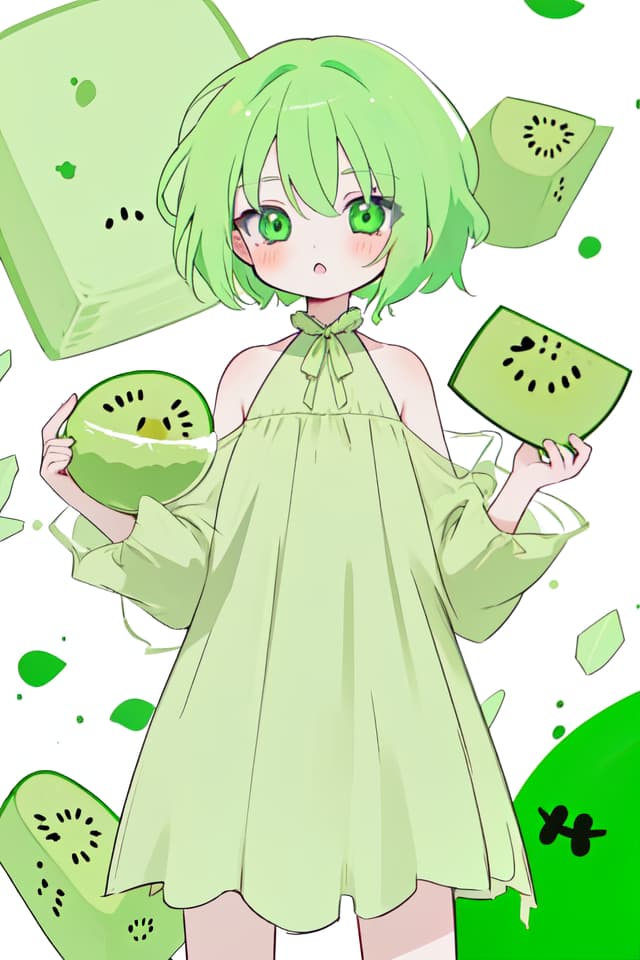  Musk melon green hair character