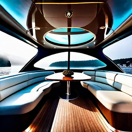  Luxurious yacht hyperrealistic, full body, detailed clothing, highly detailed, cinematic lighting, stunningly beautiful, intricate, sharp focus, f/1. 8, 85mm, (centered image composition), (professionally color graded), ((bright soft diffused light)), volumetric fog, trending on instagram, trending on tumblr, HDR 4K, 8K