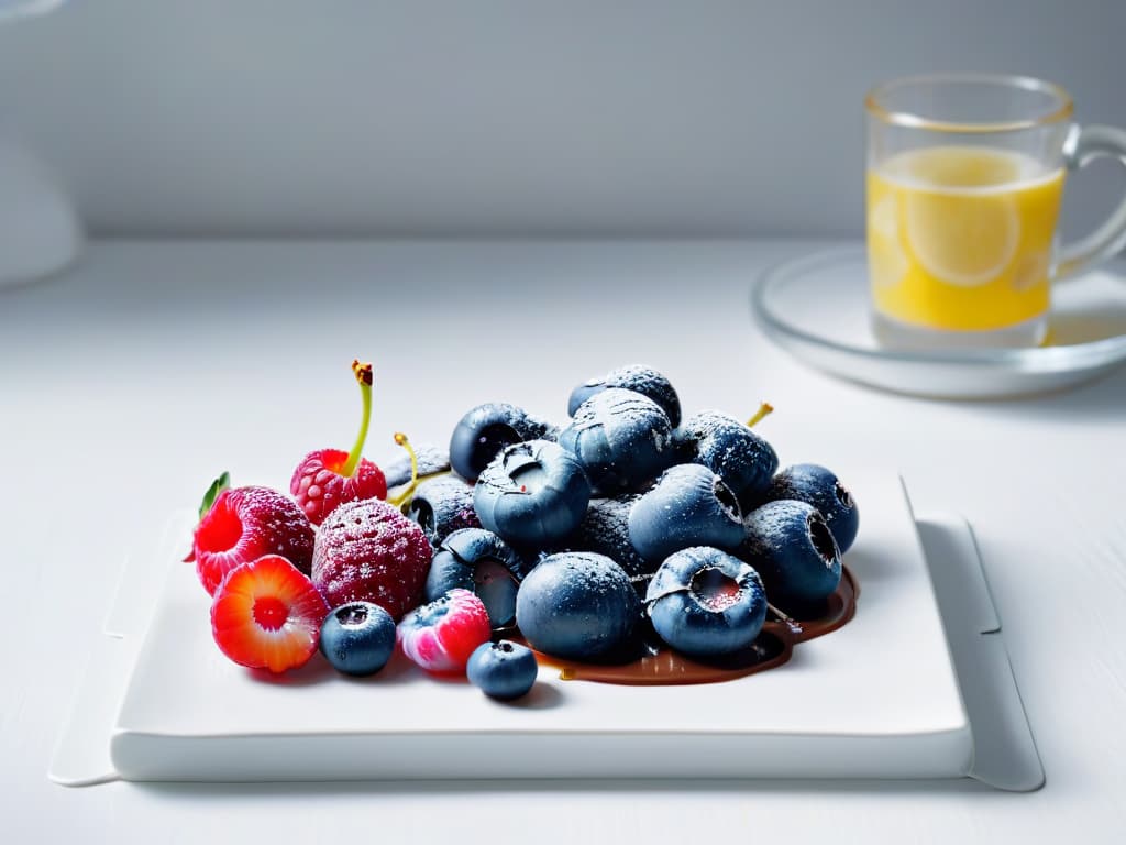  An 8k ultradetailed image of a simple, elegant breakfast table setting with a plate of colorful mixed berries, a cup of black coffee, and a small vase of fresh flowers. The focus is on the vibrant colors of the berries and the steam rising from the coffee, creating a visually appealing and appetizing scene that conveys the idea of a healthy and delicious breakfast option for diabetics. hyperrealistic, full body, detailed clothing, highly detailed, cinematic lighting, stunningly beautiful, intricate, sharp focus, f/1. 8, 85mm, (centered image composition), (professionally color graded), ((bright soft diffused light)), volumetric fog, trending on instagram, trending on tumblr, HDR 4K, 8K