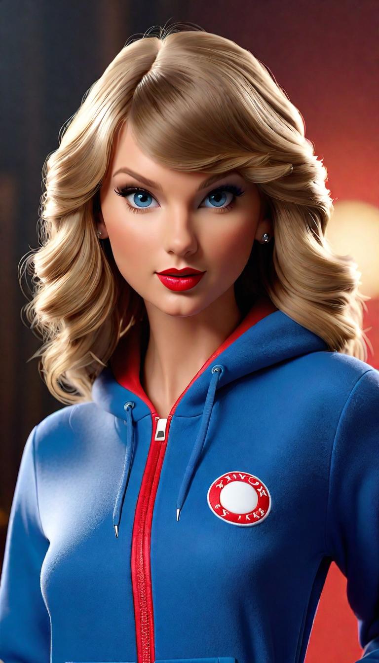  Professional 3D model of Taylor Swift in onesie pajamas . Rendered with Octane, the model is highly detailed,dramatic lighting. hyperrealistic, full body, detailed clothing, highly detailed, cinematic lighting, stunningly beautiful, intricate, sharp focus, f/1. 8, 85mm, (centered image composition), (professionally color graded), ((bright soft diffused light)), volumetric fog, trending on instagram, trending on tumblr, HDR 4K, 8K