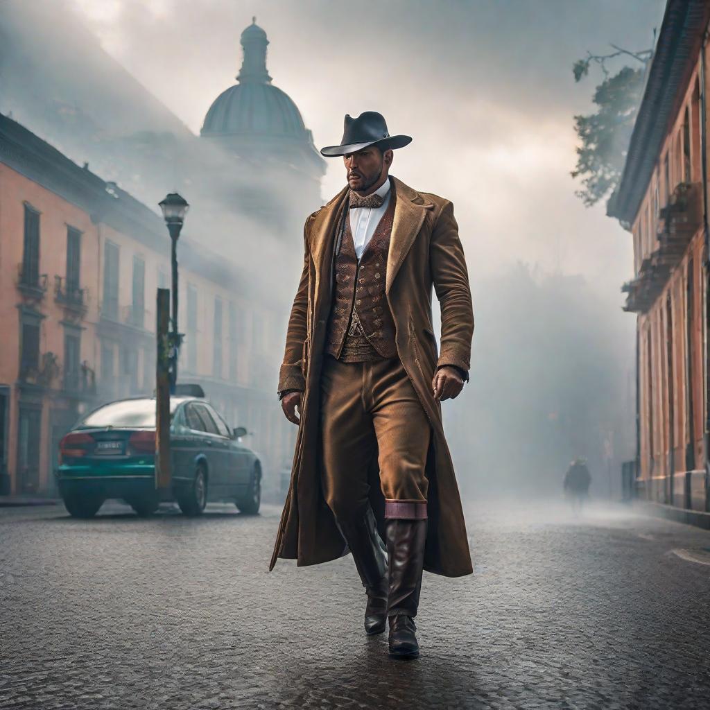  El hombre mas rico del mundo hyperrealistic, full body, detailed clothing, highly detailed, cinematic lighting, stunningly beautiful, intricate, sharp focus, f/1. 8, 85mm, (centered image composition), (professionally color graded), ((bright soft diffused light)), volumetric fog, trending on instagram, trending on tumblr, HDR 4K, 8K