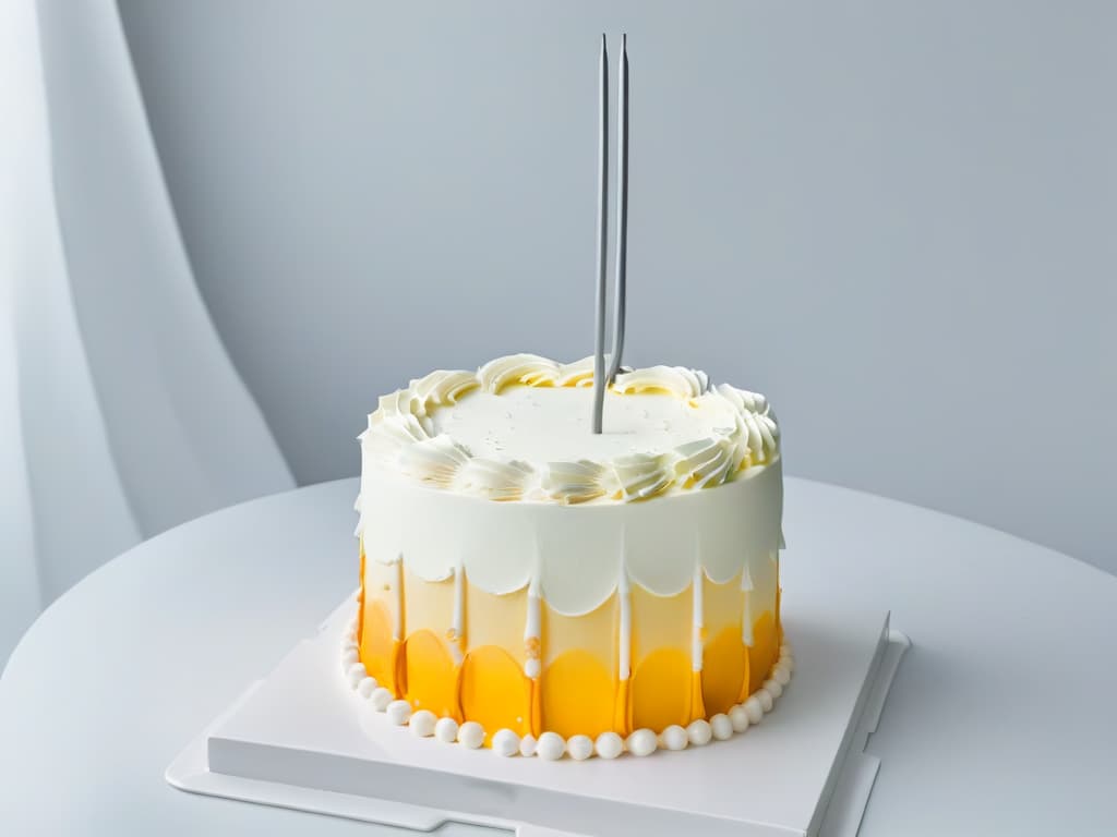  A minimalistic image of a beautifully decorated cake split in half, with one side designed using Photoshop showcasing intricate digital details like gradients and textures, while the other half is designed using Illustrator demonstrating clean vector lines and shapes, symbolizing the comparison between the two design tools. hyperrealistic, full body, detailed clothing, highly detailed, cinematic lighting, stunningly beautiful, intricate, sharp focus, f/1. 8, 85mm, (centered image composition), (professionally color graded), ((bright soft diffused light)), volumetric fog, trending on instagram, trending on tumblr, HDR 4K, 8K