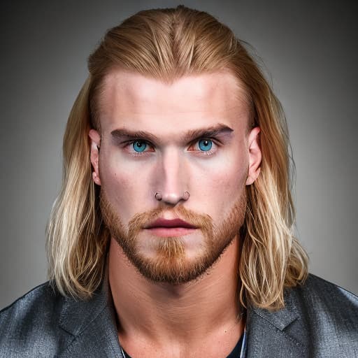 portrait+ style wwe queer blonde hunk dude face