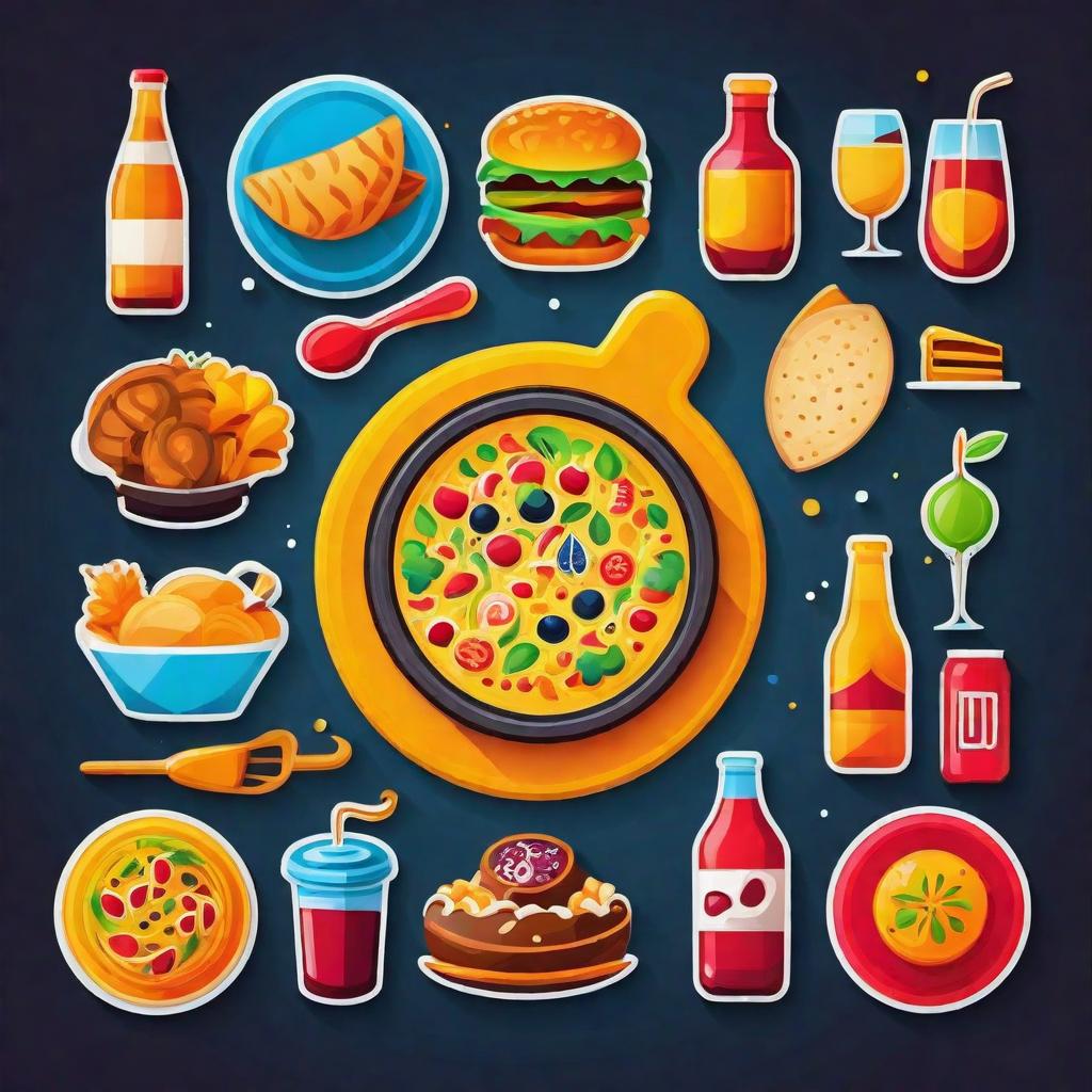  icon vector graphic, food and beverage, vibrant style, punjab