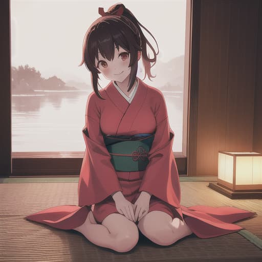  ogino chihiro, smile, ponytail, long arm shirt, red shorts, yunaifomu, barefoot, japanese spa, spa hotel, balancing, water ,colorful, red light, high contrast, random text 95 hyperrealistic, full body, detailed clothing, highly detailed, cinematic lighting, stunningly beautiful, intricate, sharp focus, f/1. 8, 85mm, (centered image composition), (professionally color graded), ((bright soft diffused light)), volumetric fog, trending on instagram, trending on tumblr, HDR 4K, 8K