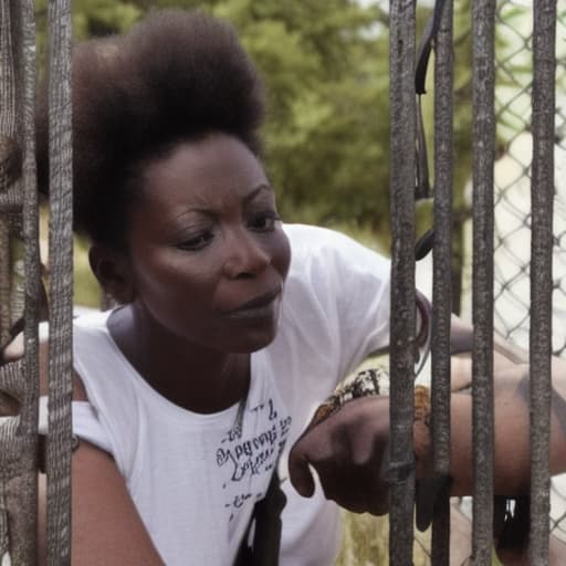  Une femme noire africaine qui pleure parce son fils est en prison