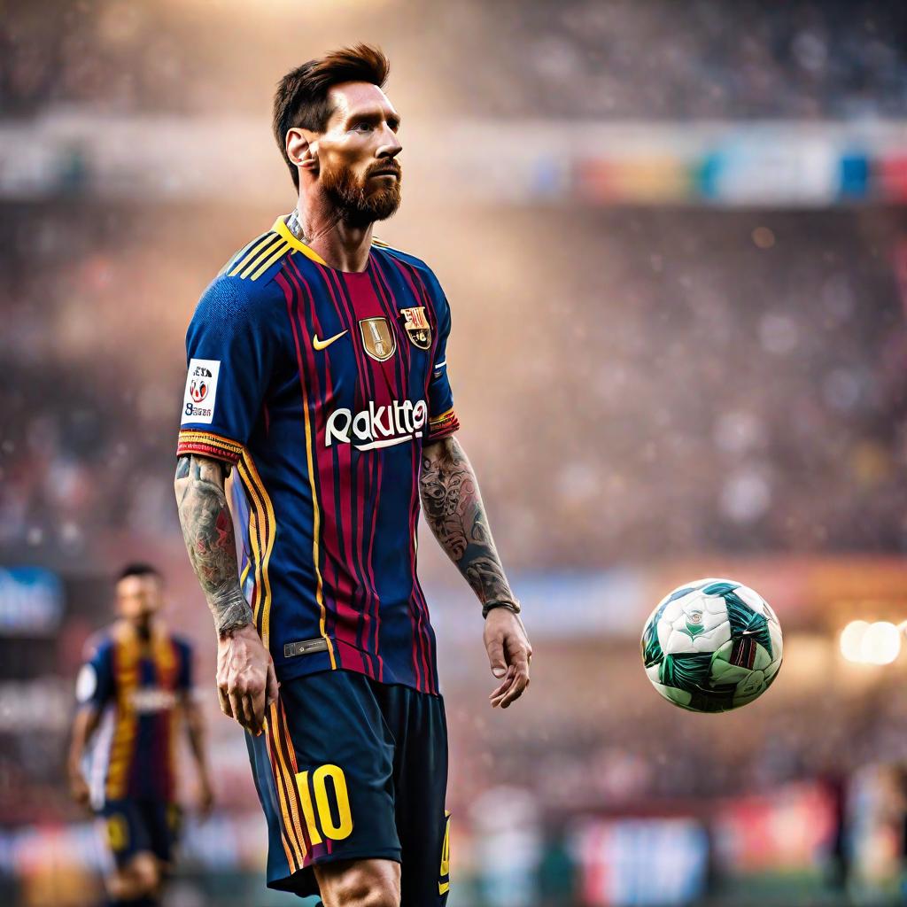  Leo Messi en México hyperrealistic, full body, detailed clothing, highly detailed, cinematic lighting, stunningly beautiful, intricate, sharp focus, f/1. 8, 85mm, (centered image composition), (professionally color graded), ((bright soft diffused light)), volumetric fog, trending on instagram, trending on tumblr, HDR 4K, 8K