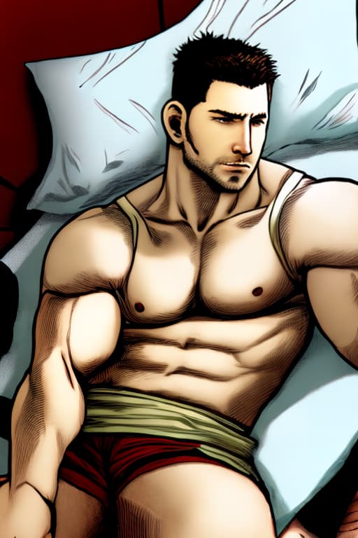  Chris Redfield on the bed