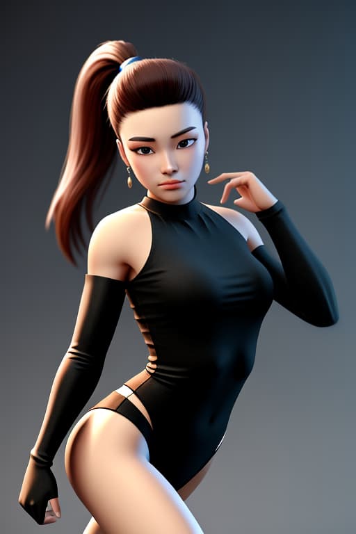  3d, full shot body photo, dynamic pose, female, high  student, beautiful, pionate, masterpiece, best quality, extremely detailed face, perfect lighting,,