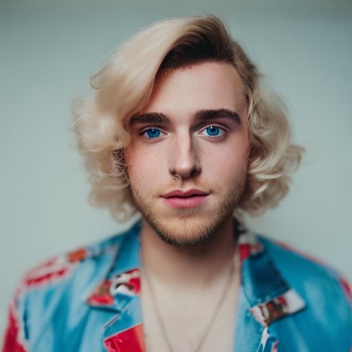 portrait+ style british homosexual queer youtuber blonde very cute dude face