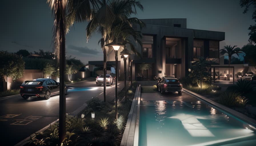  A high resolution photograph of a modern Hotel, hyper realistic, CINEMATIC, HYPER REALISTIC PHOTOGRAPH OF BLACK, CONCRETE AND CORTEN MODERN MINIMALIST VILLA WITH OPEN LIVING ROOM AND DINING ROOM, ARCHITECTURE WITH ARTIFICIAL LIGHTING AND ILLUMINATED SWIMMING POOL, GARDEN WITH OLIVE TREES, INFINITE POOL, UNREAL ENGINE 5, PHOTOGRAPHY, ULTRA WIDE ANGLE, DEPTH OF FIELD, HYPER DETAILED, INSANE DETAILS, INTRICATE DETAILS, BEAUTIFULLY COLOR GRADED, UNREAL ENGINE, PHOTOSHOOT, SHOT ON 25MM LENS, DOF, TILT BLUR, SHUTTER SPEED 1/1000, F/22, WHITE BALANCE, 32K, SUPER RESOLUTION, MEGAPIXEL, PRO PHOTO RGB, VR, LONELY, GOOD, MASSIVE, HALF REAR LIGHTING, BACKLIGHT, NATURAL LIGHTING, INCANDESCENT, OPTICAL FIBER, MOODY LIGHTING, CINEMATIC LIGHTING, STUDIO LI