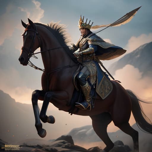  King Baldwin charging on a war hyperrealistic, full body, detailed clothing, highly detailed, cinematic lighting, stunningly beautiful, intricate, sharp focus, f/1. 8, 85mm, (centered image composition), (professionally color graded), ((bright soft diffused light)), volumetric fog, trending on instagram, trending on tumblr, HDR 4K, 8K