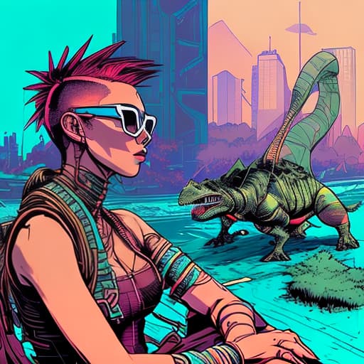 nvinkpunk a super fresh prehistoric dinosaur (wearing the freshest dior shades and a low taper fade) on a date with the hottest girl in the land