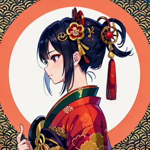  master piece , best quality,Oiran, eloquent, profile, attractive.