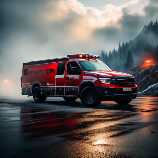  monster ambulance hyperrealistic, full body, detailed clothing, highly detailed, cinematic lighting, stunningly beautiful, intricate, sharp focus, f/1. 8, 85mm, (centered image composition), (professionally color graded), ((bright soft diffused light)), volumetric fog, trending on instagram, trending on tumblr, HDR 4K, 8K