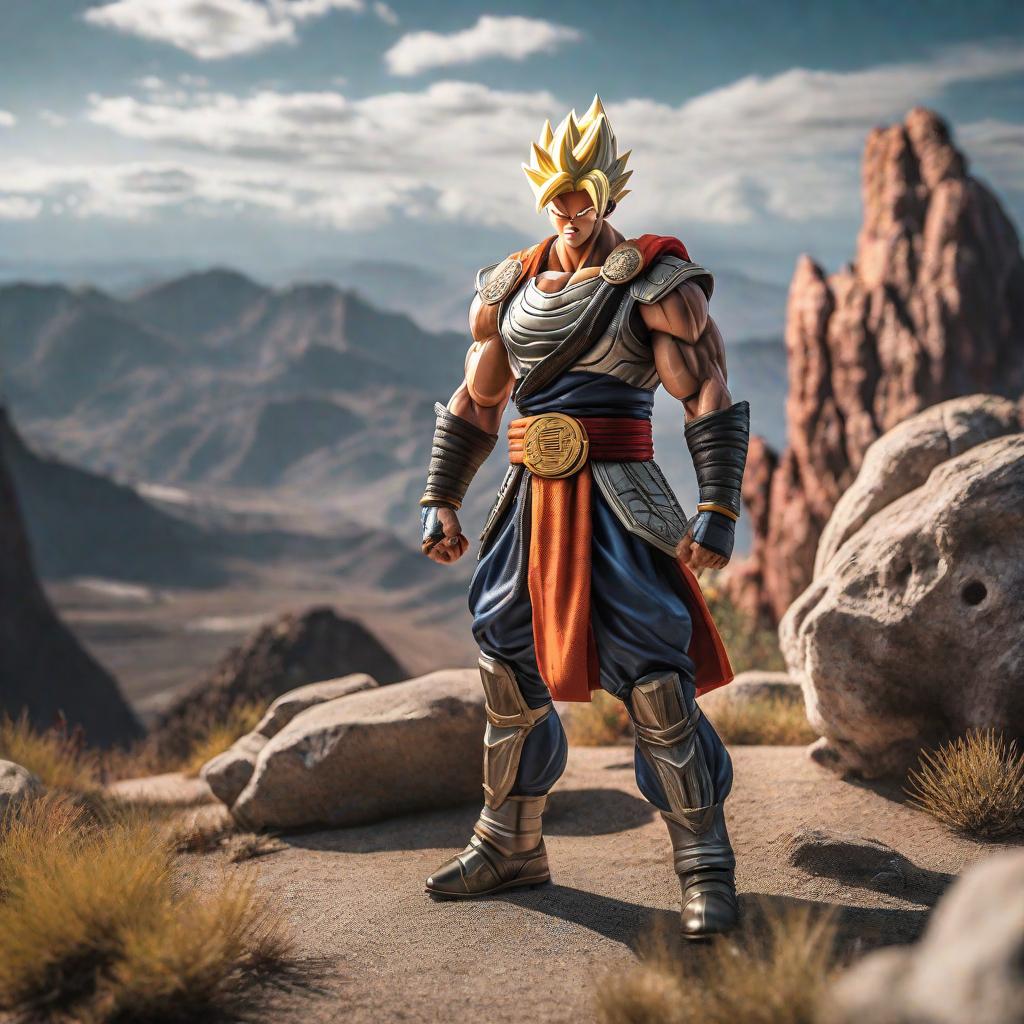  Piñon fijp contra goku hyperrealistic, full body, detailed clothing, highly detailed, cinematic lighting, stunningly beautiful, intricate, sharp focus, f/1. 8, 85mm, (centered image composition), (professionally color graded), ((bright soft diffused light)), volumetric fog, trending on instagram, trending on tumblr, HDR 4K, 8K