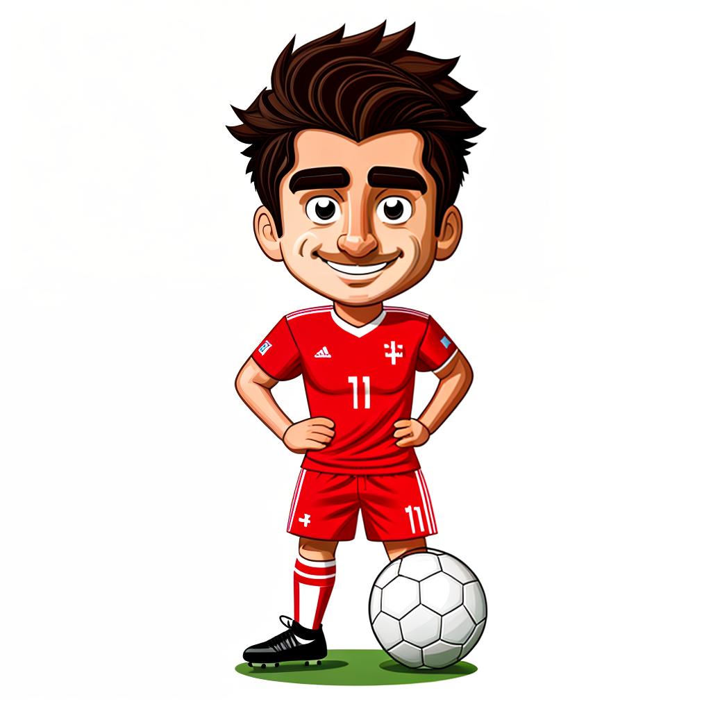  Switzerland football player cartoon character, best quality, masterpiece