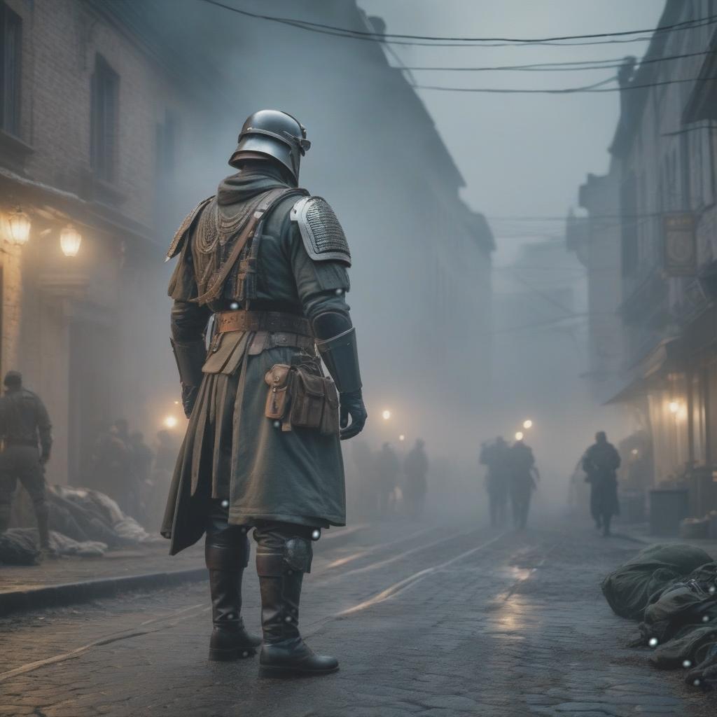  war hyperrealistic, full body, detailed clothing, highly detailed, cinematic lighting, stunningly beautiful, intricate, sharp focus, f/1. 8, 85mm, (centered image composition), (professionally color graded), ((bright soft diffused light)), volumetric fog, trending on instagram, trending on tumblr, HDR 4K, 8K