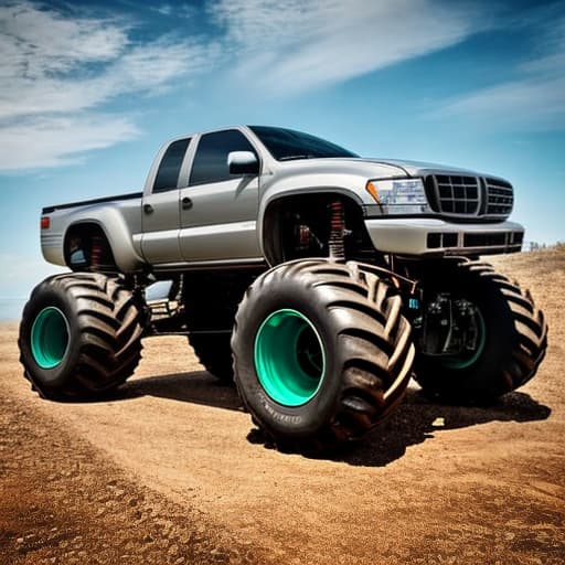 lnkdn photography monster truck monster car hyperrealistic, full body, detailed clothing, highly detailed, cinematic lighting, stunningly beautiful, intricate, sharp focus, f/1. 8, 85mm, (centered image composition), (professionally color graded), ((bright soft diffused light)), volumetric fog, trending on instagram, trending on tumblr, HDR 4K, 8K