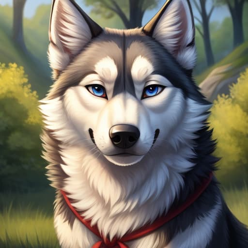  Feral, male, husky, presenting,, open eyes, digital art, masterpiece, 4k, fine details,