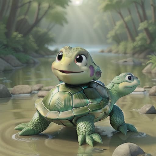  turtle in a singing river