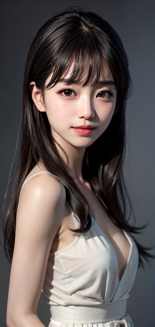  Best quality, masterpiece, ultra high res, (photorealistic:1.4), raw photo, (detail face:1.3), (realistic skin), deep shadow, dramatic lighting, cute, charming, shoulder-length hair, attractive style, Japanese, idol, captivating smile, deep shadow, dramatic lighting, portrait, portrait size, unedited, symmetrical balance