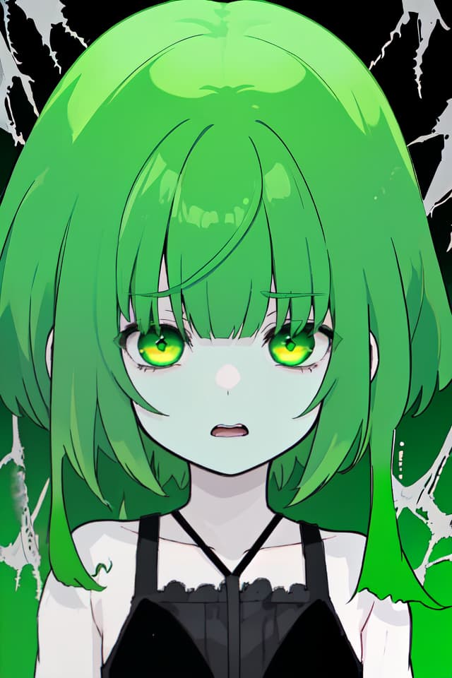  The horror of green hair characters