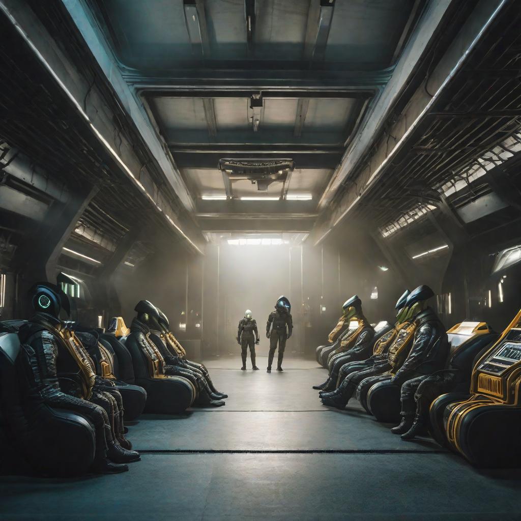  Alien vs scp hyperrealistic, full body, detailed clothing, highly detailed, cinematic lighting, stunningly beautiful, intricate, sharp focus, f/1. 8, 85mm, (centered image composition), (professionally color graded), ((bright soft diffused light)), volumetric fog, trending on instagram, trending on tumblr, HDR 4K, 8K