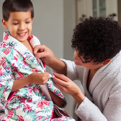  mother wiring a robe without anything else Brush feeding son