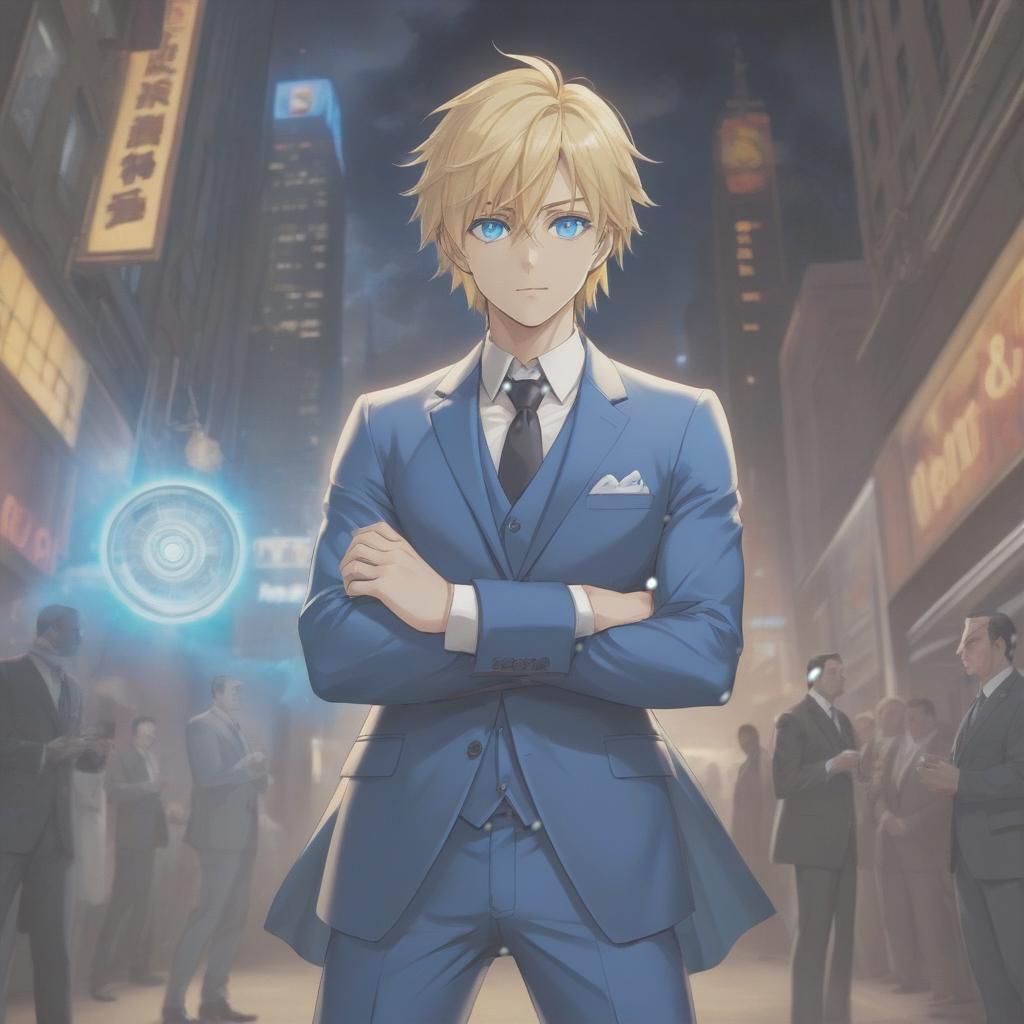  A blonde guy with blue eyes and a blue suit in a cartoonish style. переведите запрос пользователя на английский. сохраните наклонныечточки. в ответе должно быть только перевод. [You must be logged in to see this link.] юноша блондин с синими глазами и в синем костюме в стиле мультфильма [A blonde guy with blue eyes and a blue suit in a cartoonish style.] hyperrealistic, full body, detailed clothing, highly detailed, cinematic lighting, stunningly beautiful, intricate, sharp focus, f/1. 8, 85mm, (centered image composition), (professionally color graded), ((bright soft diffused light)), volumetric fog, trending on instagram, trending on tumblr, HDR 4K, 8K