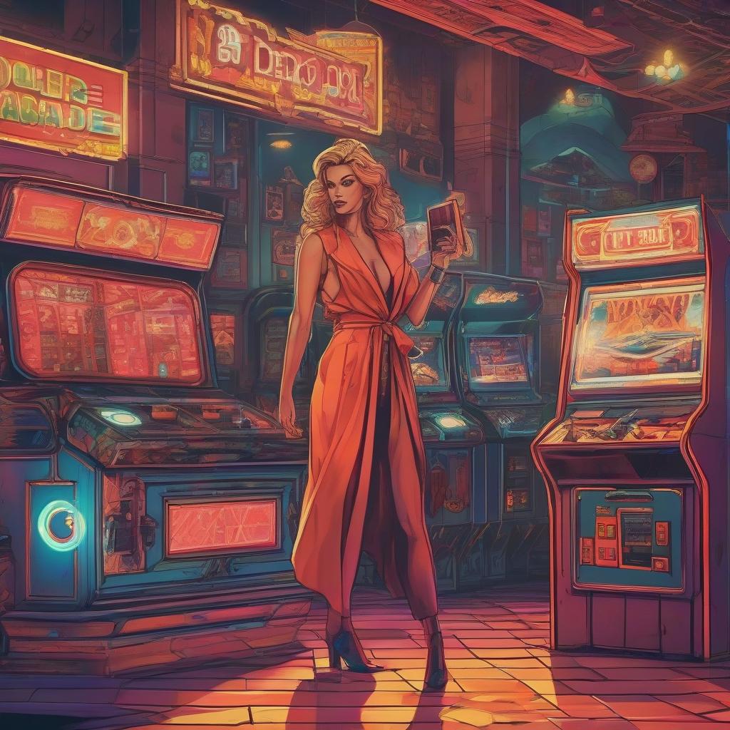  retro arcade style large s of a woman . 8 bit, pixelated, vint, clic video game, old gaming, reminiscent of 80s and 90s arcade games hyperrealistic, full body, detailed clothing, highly detailed, cinematic lighting, stunningly beautiful, intricate, sharp focus, f/1. 8, 85mm, (centered image composition), (professionally color graded), ((bright soft diffused light)), volumetric fog, trending on instagram, trending on tumblr, HDR 4K, 8K