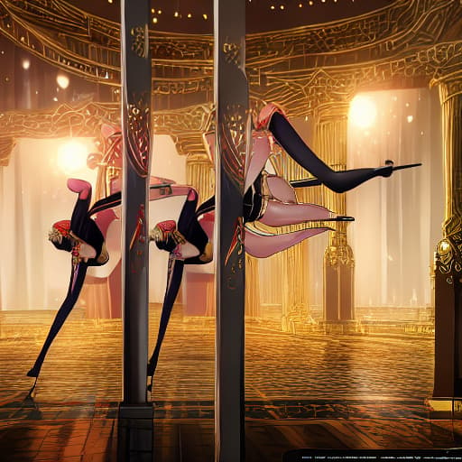  advertisment for a professional pole dancing performance event competition for 2024 on carnival cruise lines. Show different scenes of pole dance participants performing against one another. beautiful costumes with gots of glam and makeup and perform art work. Ultra realistic scenes of competition dance footage. Long beautiful hair curls and lashes galore. Long legs to heaven on platform 8 inch stiletto heels. Costumes dripping in gemstone adornments hyperrealistic, full body, detailed clothing, highly detailed, cinematic lighting, stunningly beautiful, intricate, sharp focus, f/1. 8, 85mm, (centered image composition), (professionally color graded), ((bright soft diffused light)), volumetric fog, trending on instagram, trending on tumblr, HDR 4K, 8K