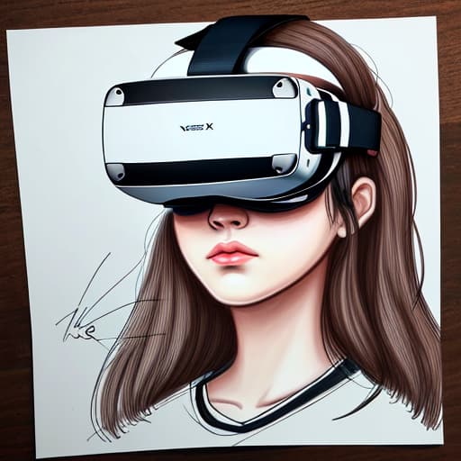  Draw a picture of a person with VR eyes,