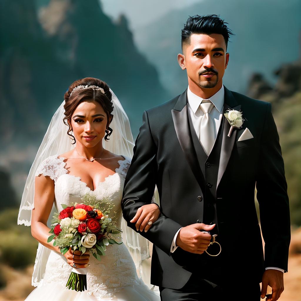  Cougar and honey badger wedding ,highly detailed, cinematic lighting, stunningly beautiful, intricate, sharp focus, f1. 8, 85mm, (centered image composition), (professionally color graded), ((bright soft diffused light)), volumetric fog, trending on instagram, trending on tumblr, HDR 4K, 8K