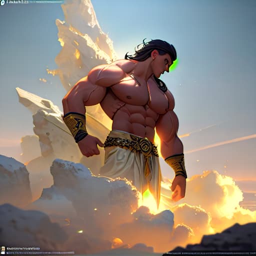  (greek god muscle ), anime, highly detailed, 4k, high quality, trending on art station hyperrealistic, full body, detailed clothing, highly detailed, cinematic lighting, stunningly beautiful, intricate, sharp focus, f/1. 8, 85mm, (centered image composition), (professionally color graded), ((bright soft diffused light)), volumetric fog, trending on instagram, trending on tumblr, HDR 4K, 8K