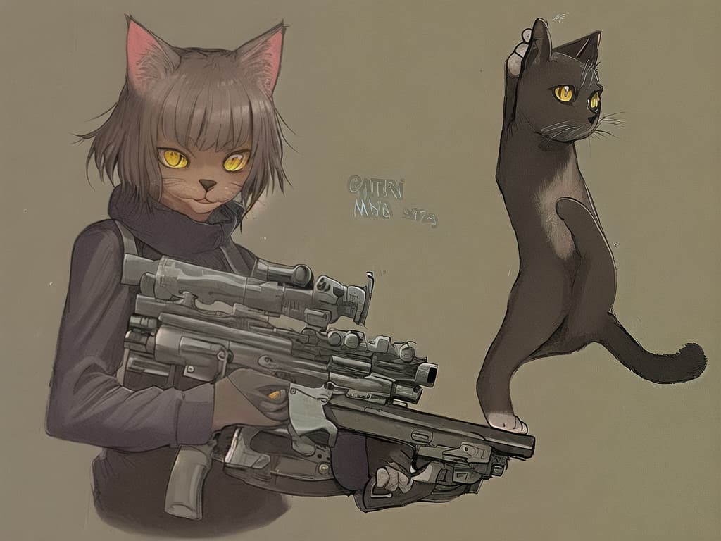  a cat with a gun