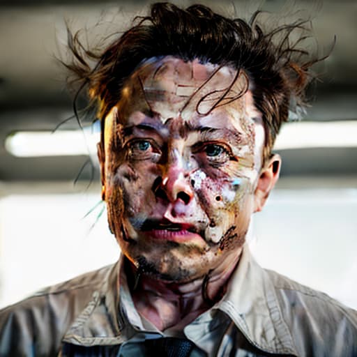  Crazy sad Elon musk, raw photo, cinematic lighting, best quality, masterpiece